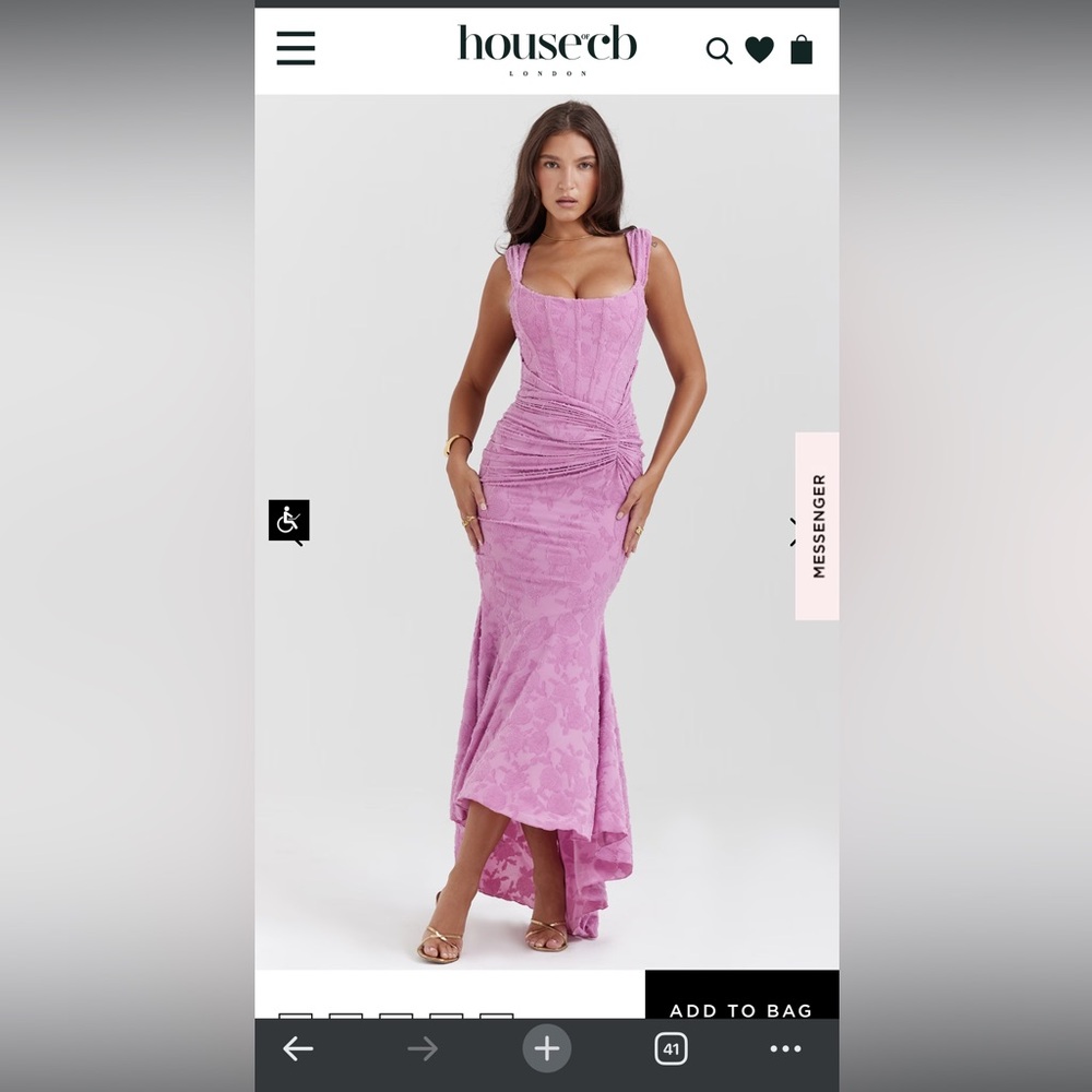 House of CB- CESCA ROSE PINK FLORAL MAXI DRESS